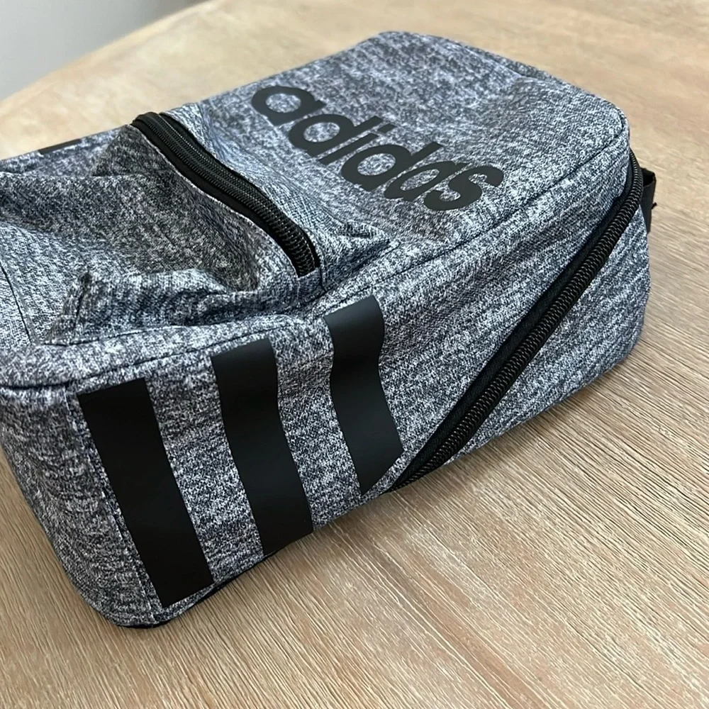 Adidas Boys Insulated Santiago Lunch Box Bag Carrier Gray Black